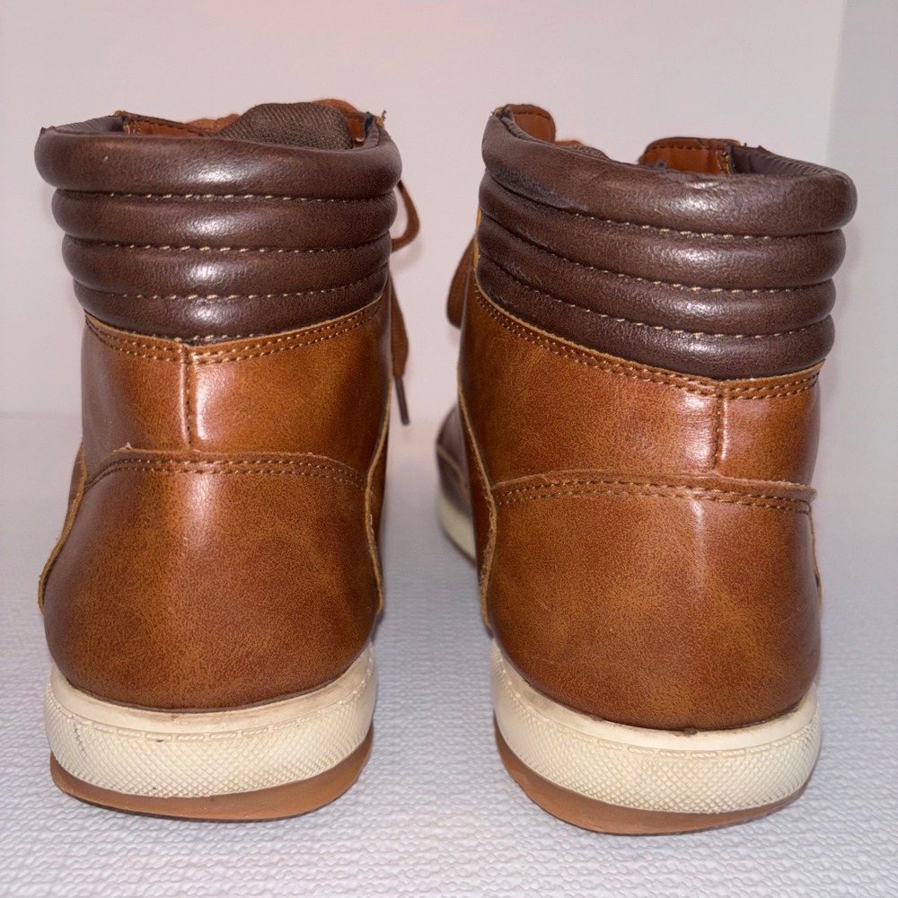 Levis Mens Brown Faux Leather High Top Casual Lace Up Sneakers US 12 - Picture 5 of 7